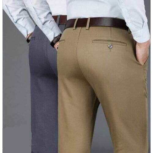 High Quality Man Trousers Formal Business Male Straight Slim Casual For Four Seasons Men Straight Pants