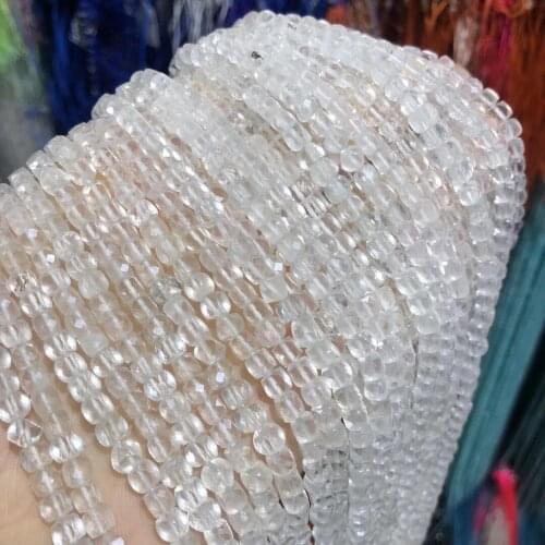 Natural Stone Beads Section Square White Crystal Loose Beads For Jewelry Making 4 mm DIY Necklace Bracelet Earrings Accessory