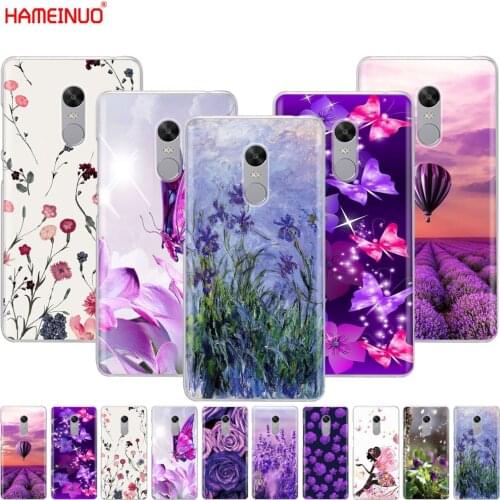 HAMEINUO Simple lavender Purple flowers design Cover phone Case for Xiaomi redmi 5 4 1 1s 2 3 3s pro PLUS redmi note 4 4X 4A 5A