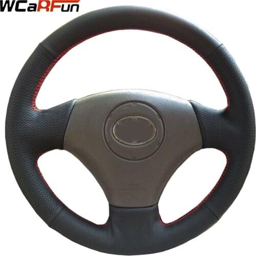 WCaRFun Black Artificial Leather Steering Wheel Cover for Toyota Vios Corolla 2000-2004 Mark 2 for Lexus GS430 GS300 2004