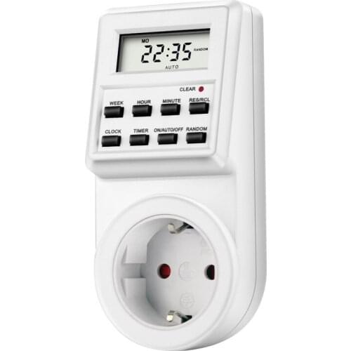 Plug-in Digital Timer Energy Saving Switch EU Plug Kitchen Timer Outlet 230V 50HZ 7 Day 12/24 Hour Programmable Timing Socket