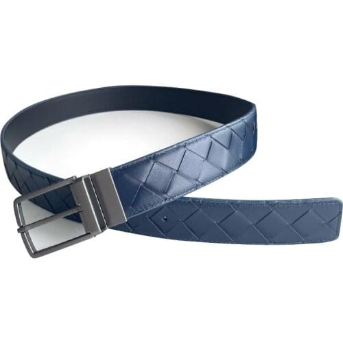 Italian lvrvbv top quality classic mens leisure and business double-sided belt, hand woven with cow leather, with box dust bag