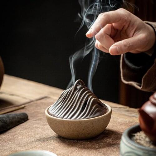Chinese Ceramics Incense Burner Living Room Zen Smoke Fountain Aroma Diffuser Incense Burner Porta Incenso Home Decor DB60XX