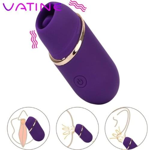Clit Nipple Sucker 9 Modes G-Spot Clitoral Stimulator Tongue Vibrator Sex Toy for Women Tongue Licking Adult Products