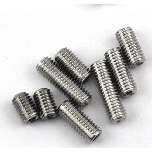 Qty 5 set screws 3/8-16 allen none head bolts full thread concave end male screw stainless steel inch machine 3/8"-2" length