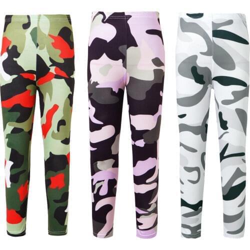 Kids Girls Leggings Elastic Camouflage Print Casual Pants Children Sports Trousers Girl Clothes 3-10 Years Toddler Leggings