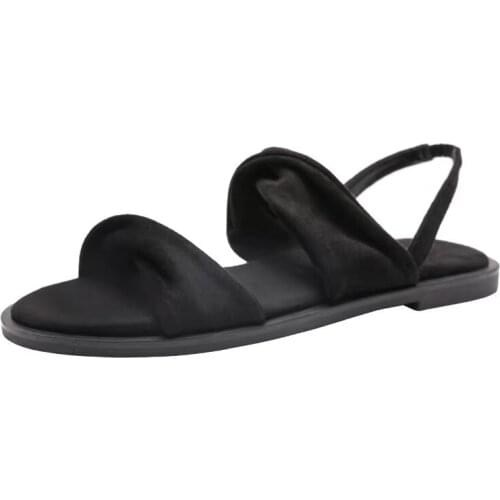 Small Ck Sandals Female Flat Student Soft Bottom Black 2019 Summer New Fashion Wild Gentle Fairy Wind Womens Shoes