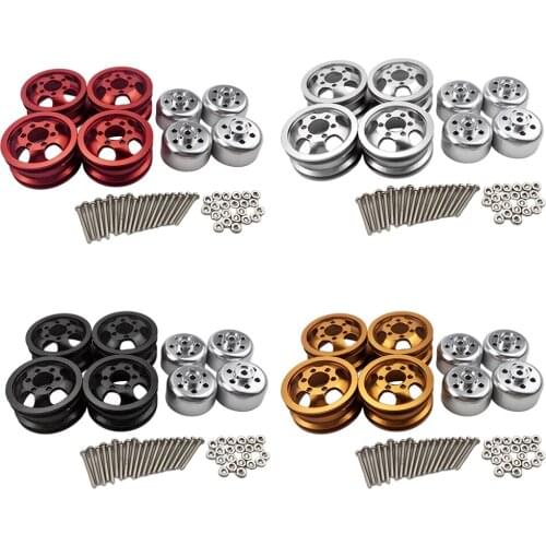 4 Pieces RC Model Car Metal Wheel Hubs for 1/16 Military Crawler Truck
