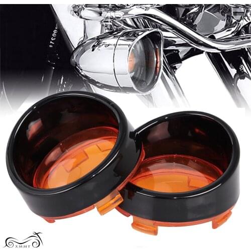Motorcycle Amber 2.25"Turn Signal Light Lens Cover Bezels Visor For Harley Touring Road King Street Glide Sportster XL883N Dyna