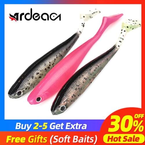 Ardea soft lure 95mm 5.9g T-tail Artificial Silicone Bait Fish Shape Double Color Swimbait Worm Wobblers Fishing Tackle
