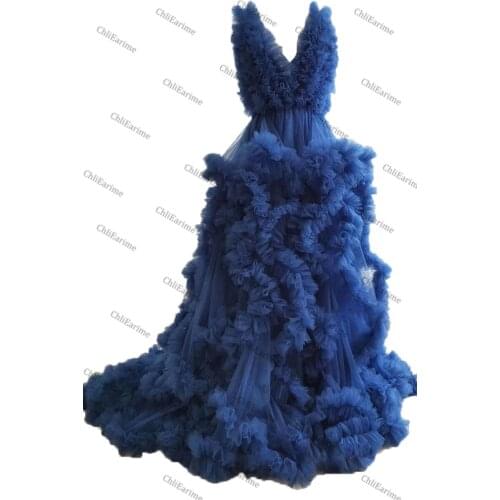 Dress for pregnant women and bridesmaids, with ruffles, tulle long dress