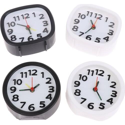 Portable Travel Alarm ClockSquare Round Small Alarm Clock Snooze Silent Sweeping Wake Up Table Clock Battery Powered Compact
