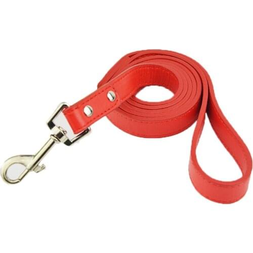 5 Pieces/Lot)High Quality Smooth PU Leather Pet Leash Solid Color Lead for Dog Puppy Daily Walking