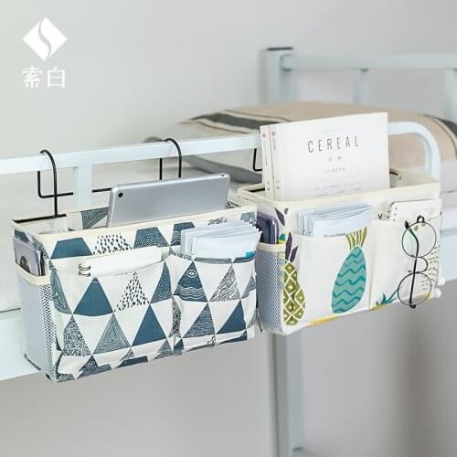 Bedside Caddy/Bedside Storage Bag Hanging Organizer for Bunk Dorm Rooms Bed Storage Pocket for Glasses Books Phones Keys