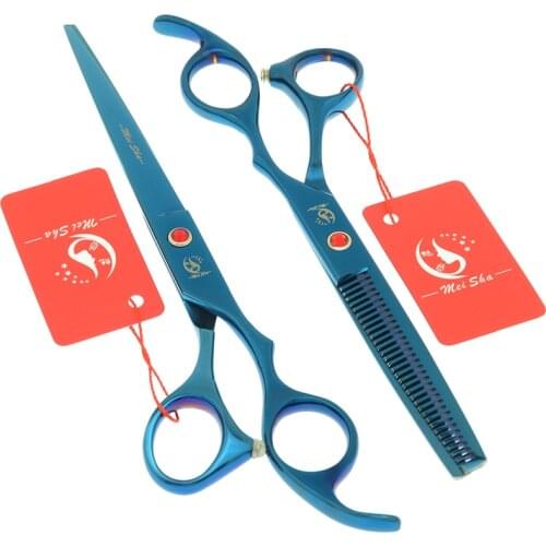 7.0" Professional Dog Scissors Japan 440c Pet Straight Shears Thinning Shears Pet Grooming Scissors Animal Hair Clipper A0132A