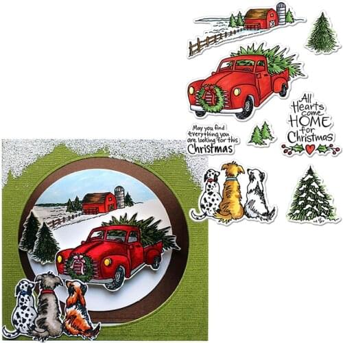 Come Home For Christmas Clear Stamp Drive You Home For Christmas Clear Transparent Silicone Stamps 2020 For DIY Card Making