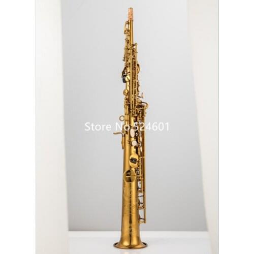 SADSN SS-E100 B Flat Soprano Saxophone Antique copper Brass Plated Professional musical instrument with Accessories