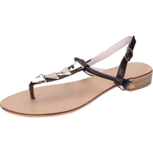 SOLO SOPRANI sandals women synthetic leather Brown