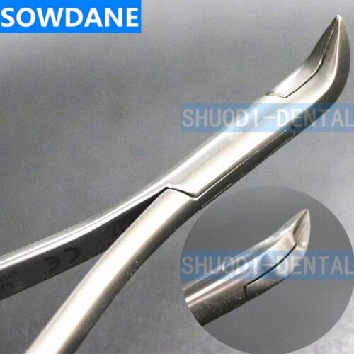 Dental Curved Lingual Orthodontic Plier Micro-Miniature Ligature Cutter fitted withd TC Tungesten Carbide Tip Long Handle