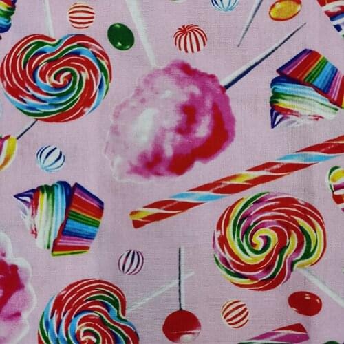 Beautiful Pink Bottom Cotton Fabric Ice Cream Candy Printing Cloth Patchwork Sewing Material Diy Shirt Clothing/Baby Dress