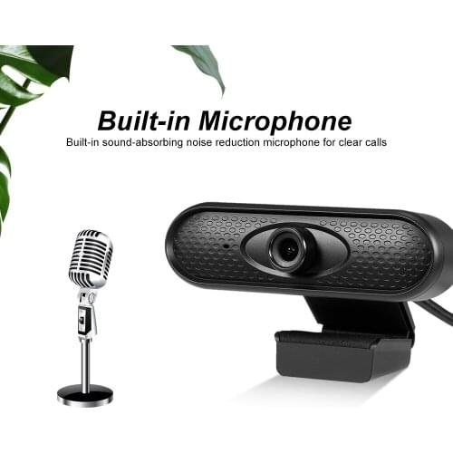 720P Web Camera Computer Camera Manual Focus USB Webcam Built-in Microphone Drive-free Camera for PC Laptop Black