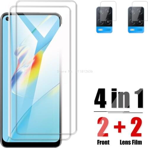 For Oppo A94 5G Protective Glass On For Oppo A54 4G A74 Tempered Glass A 54 HD Clear Front Screen Protector And Camera Lens Film