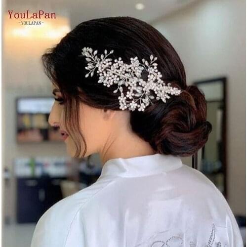 YouLaPan HP253 Exquisite Rhinestone Bridal Hair Clip Set Handmade Hairpins Bridesmaid Tiara Bridal Hair Accessories for Women