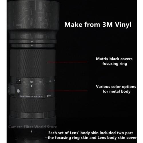 Anti-scratch Lens Protective Skin For Sigma 100-400mm F5-6.3 DG DN OS |Contemporary Lens for Sony E Mount Cover Sticker Film