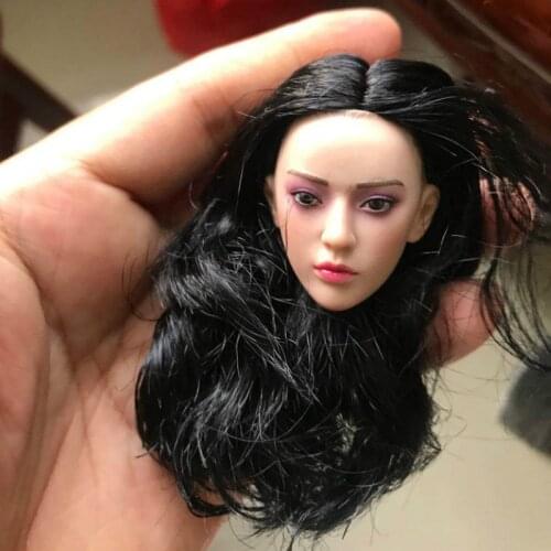1/6 Scale Beauty Phantom Killer Head Sculpt Female Soldier with Black Hair Head Carving Model Toy