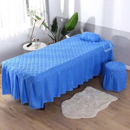 1pcs Beauty Salon Massage Table Bed Sheet Bed Shirt Skin-Friendly Massage Sheet SPA Treatment Bed Full Cover with Skirt 29 Color