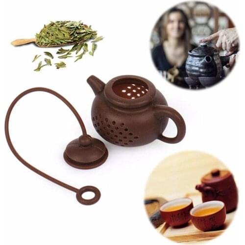 1Pcs Creative Teapot-Shape Tea Infuser Strainer Silicone Teaware Bag Kitchen Diffuser Filter Tea Teapot Leaf Gadget Accesso I3G3