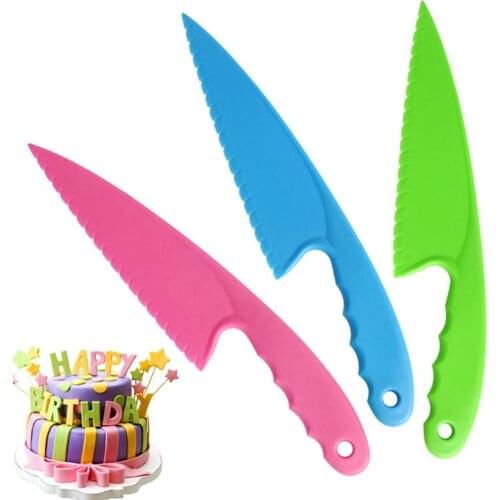 1pc plastic sawtooth cake bread knife child kitchen safety knife lettuce salad knife kid toast slice knife kitchen utensil