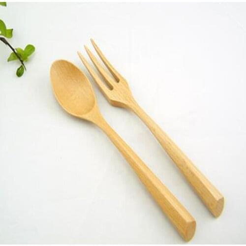 2Pcs Wood Salad Spoon Set Large Wooden Salad Fork Spoon Serving Set Tablespoon Salad Server Wood Kitchen Spoon Wooden Utensils
