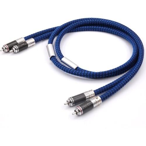 2328 Hifi carbon fiber RCA to RCA Cable 6N Silver Plated 2RCA Male to 2RCA Male RCA Interconnector Cable
