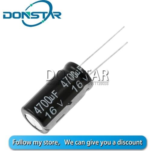 5PCS 16V 4700UF Electrolytic capacitor 4700UF 16V 13*25MM Aluminium electrolytic capacitor