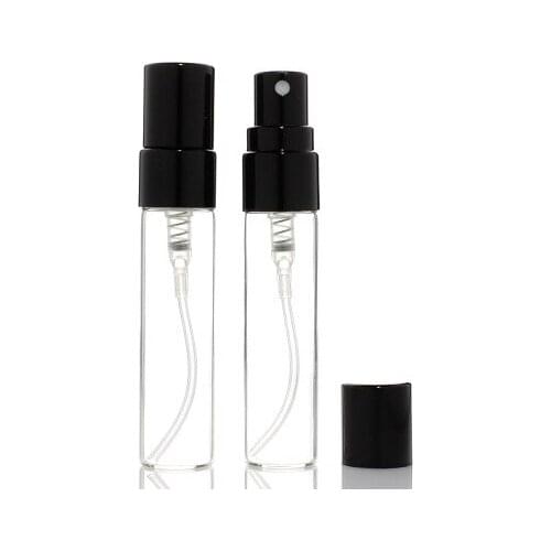 50pcs/lot 5ml Portable Colorful Glass Perfume Bottle With Aluminum Atomizer Empty Cosmetic Containers For Travel