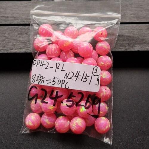 50pcs /lot 8mm red Round Ball Opal Synthetic Round Opal Beads Loose Cronflower Blue Opal Beads For Opal Necklace
