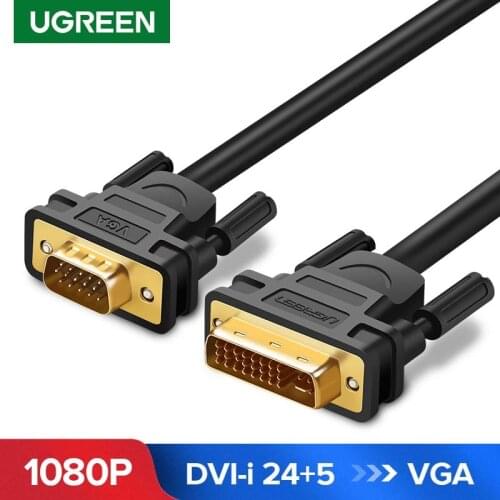Ugreen 1080P HD DVI I To VGA Adapter Video Cable Converter DVI 24+5 to VGA Cable for PC Computer Monitor HDTV DVI VGA Converter