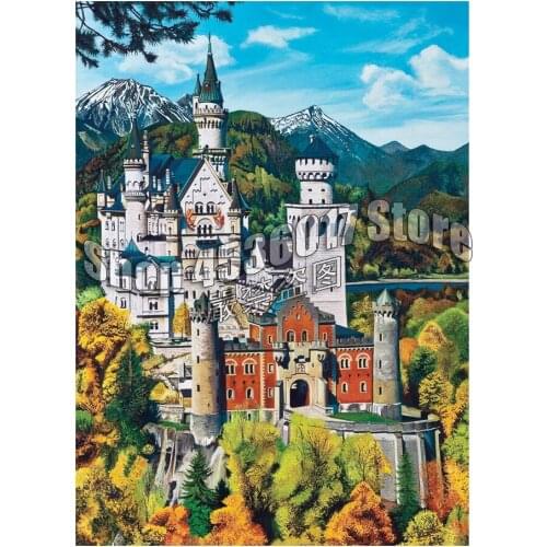5D Diy Diamond Painting Bavarian Castle Cross Stitch Embroidery Wall Sticker Diamond Mosaic scenery Christmas Crafts Rhinestone