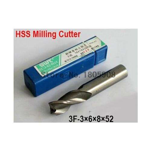 Free delivery 3 slot 10PCS M3.0 high speed steel straight shank vertical milling cutter milling cutter of end milling cutter