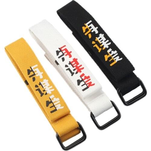 BLA Fashion Canvas Belt Harajuku Chinese Printed Waist Belt Double D Ring Buckle Punk Women Men White Long Waistband Z20