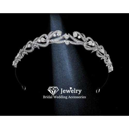 CC Crown Wedding Hair Accessories for Women Bridal Headdress Engagement Jewelry Simple Design Tiaras and Crowns Party Gift HS171