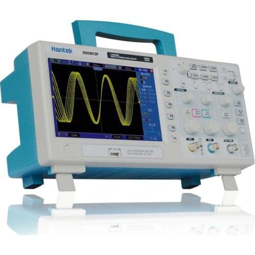 Fast arrival USB Digital storage oscilloscope 70MHz 2Channels 1GSa/s 7'' TFT LCD 800x480 Record Length 24K Hantek DSO5072P