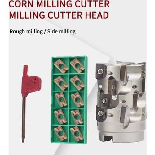 D50/D63-AP16 42mm/60mm 12P/16P rough cutting straight shank corn milling cutter APMT1604 carbide insert clamping milling cutting