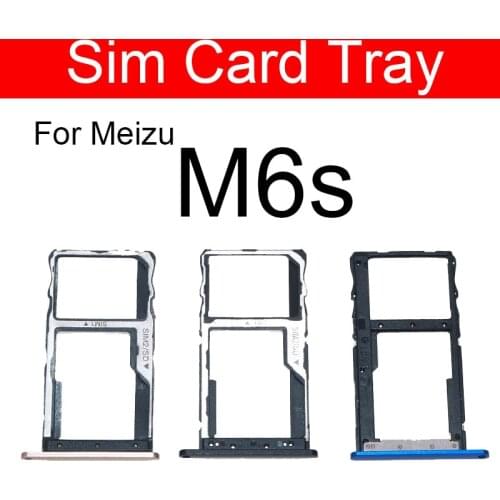 SIM Card Tray Holder For Meizu Meilan Blue Charm S6 M6s Sim Card Reader Slot Socket Adapters Replacement Repair Parts