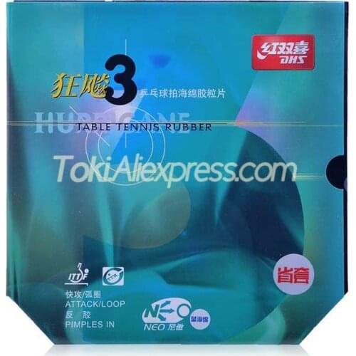 DHS Hurricane 3 NEO Provincial Blue Sponge DHS Blue Sponge Table Tennis Rubber Pips-In Original DHS Ping Pong Sponge