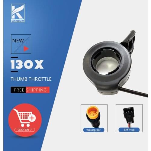Ebike Thumb Throttle 12V 24V 36V 48V 52V 60V 72V 130X Finger Thumb Throttle 3 Pin Waterproof Connector Electric Scooter