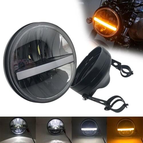 Motorcycle Headlight 7 Inch Round Led Hi-Lo Beam Headlight For H-arley motorcycle Electra Glide Street Glide Road King Motorbike