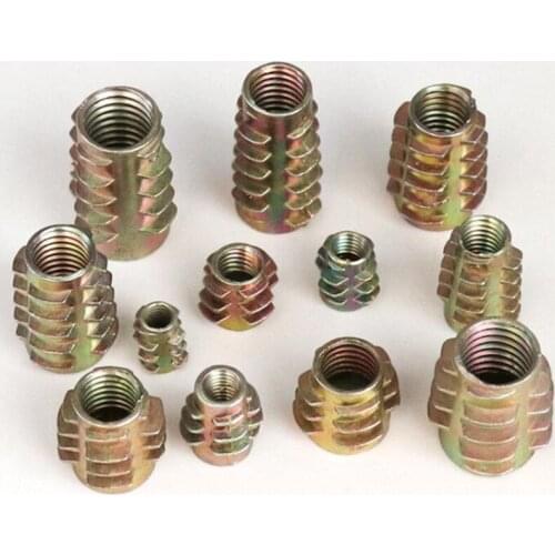10pcs / 20pcs Zinc Alloy Thread For Wood Insert Nut Hex Drive Unhead Furniture Nuts M4 M5 M6 M8 M10