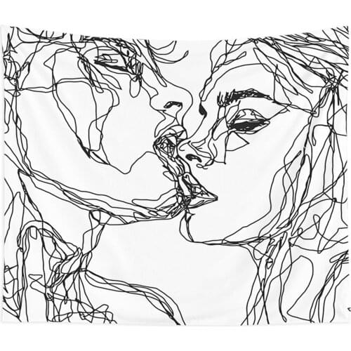 Bedding Tapestry Wall Hanging Decorative Wall Art Bedspreads Black and White Bed Sheets Room Decoration Background Cloth